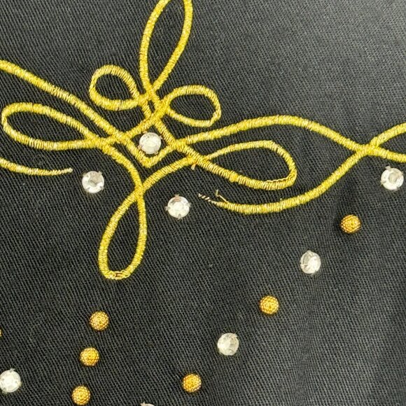 Vintage D.Frank USA Black Embellished Jumpsuit Button Front Size 6 womens - Picture 3 of 12